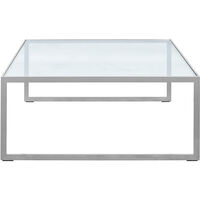 Square Soffbord 102x102 cm Silver Grey/Glas