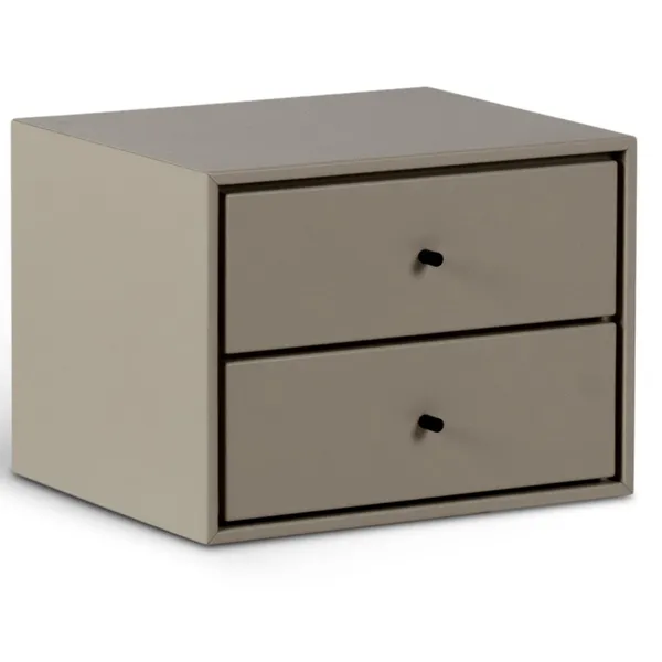 Volt Nattbord Vegghengt 2 Skuffer Beige/Svart