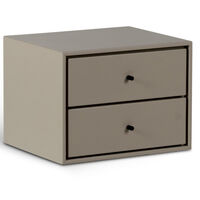 Volt Nattbord Vegghengt 2 Skuffer Beige/Svart