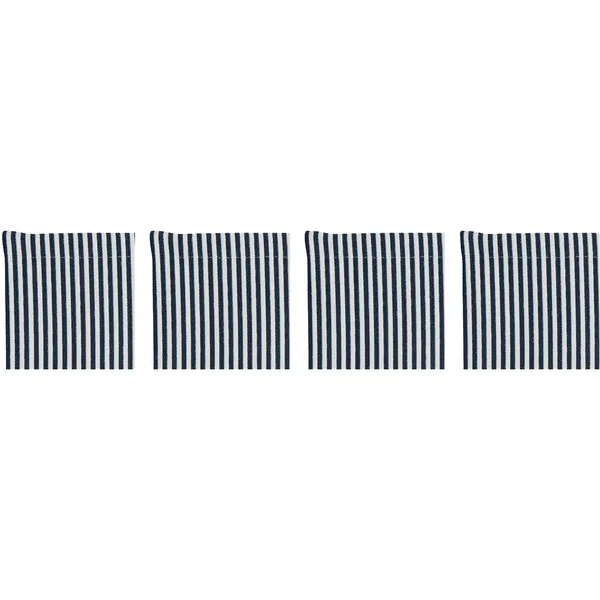 Narrow Stripe Glassunderlag 10x10 cm 4-pk Marineblå