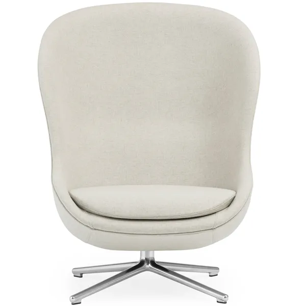 Hyg Lænestol Høj med Svirvelbase Offwhite / Aluminium