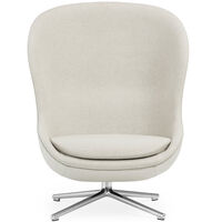 Hyg Lænestol Høj med Svirvelbase Offwhite / Aluminium