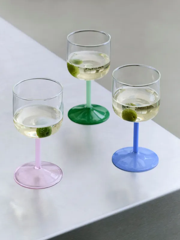 Tint Vinglass 2-pk Klar / Jadegrønn