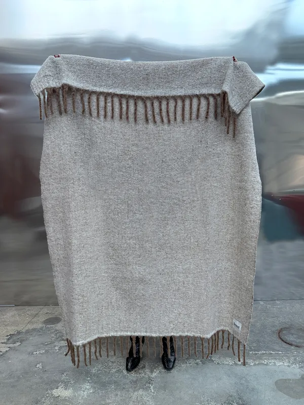 Fridh Plaid Mohair 130x170 cm Brun / Offwhite