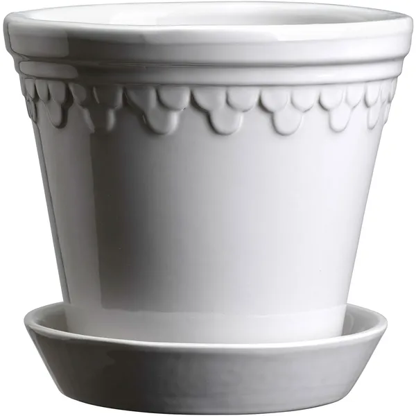 Copenhagen Kruka Med Fat Mineral White Ø18 cm