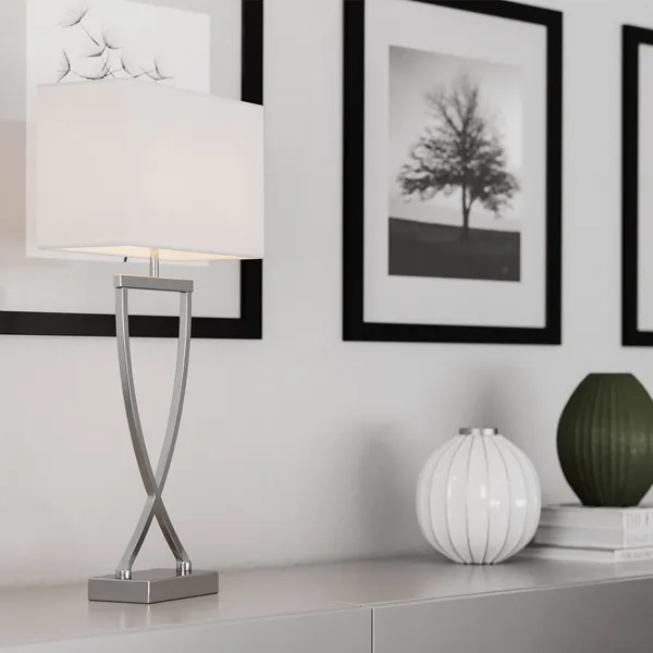 Omega Bordslampa 52 cm Krom / Vit