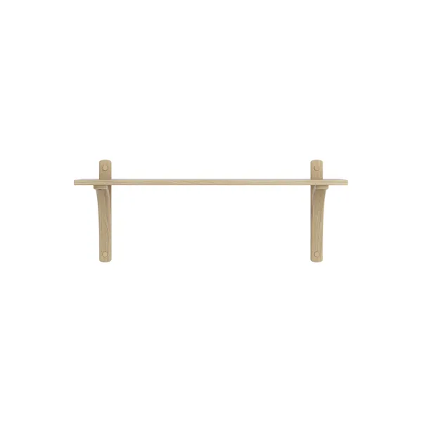 Levi Wall Shelf 90 cm Small Brass / Naturlack Oak