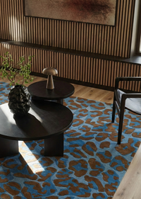 Leopard Villamatto 250x350 cm Sininen