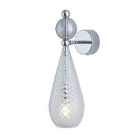 Smykke Vägglampa Crystal Check / Smokey Grey Ball / Shiny Silver
