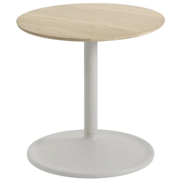 Soft Sidebord Ø41x40 cm Massiv Eg / Gråt