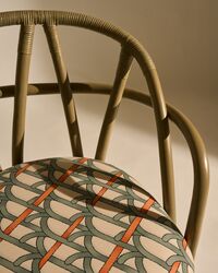 Bistra Käsinojallinen Ruokailutuoli Olive / Reales Pattern 001