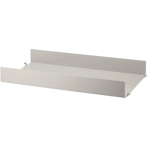 String Hylle med Høy Kant Metall 30x58 cm Beige
