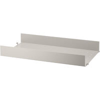 String Hylle med Høy Kant Metall 30x58 cm Beige