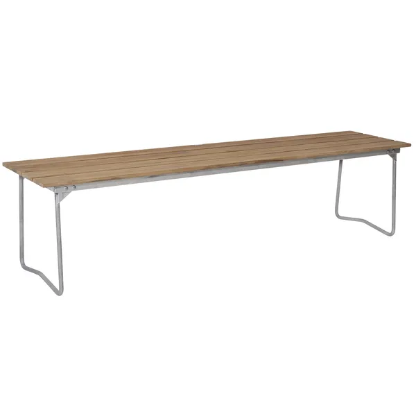 Bänk 9 170 cm Obehandlad Teak / Varmförzinkat Stål