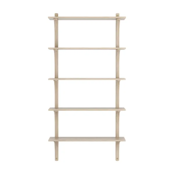Levi Wall Shelf 90 cm Big Brass / White Pigmented Oak