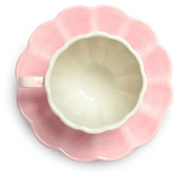 Oyster Kuppi Pikkulautasella 25 cl Light Pink