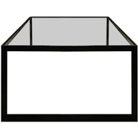 Square Salongbord 122x62 cm Svart/Glass