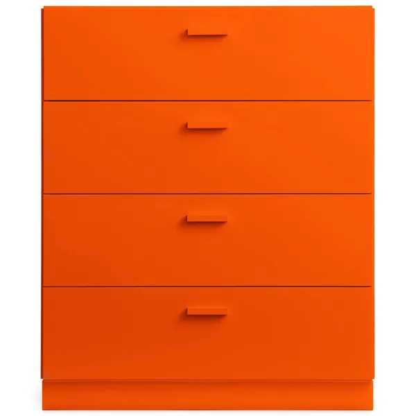 Relief Byrå Bred Med Sockel Orange