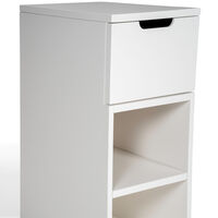 Aoko Bedside Table High 1 Drawer White Nattbord Hvit 1 Skuffer