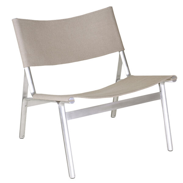 Union Lænestol Aluminium / Sandstone Linen