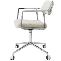 453 Swivel Chair With Castors Wavy Off-white