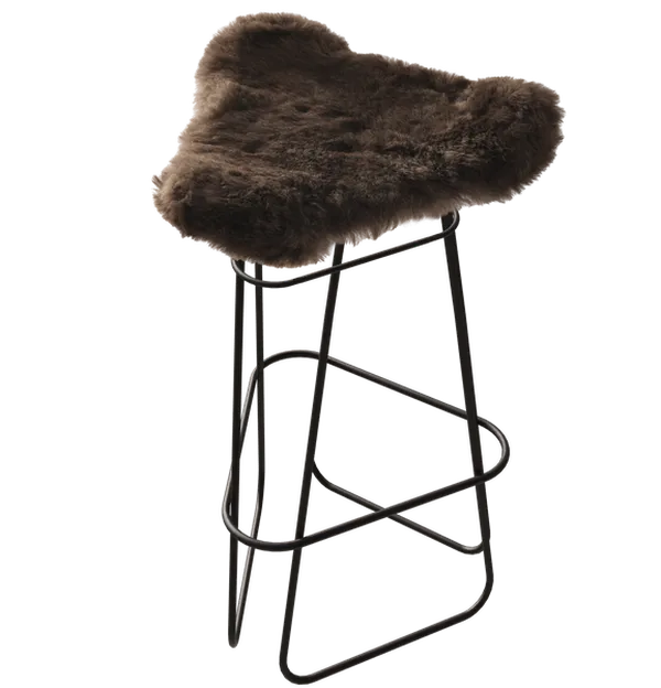 Iceland Barstol 82 cm Sort / Shorn Brown