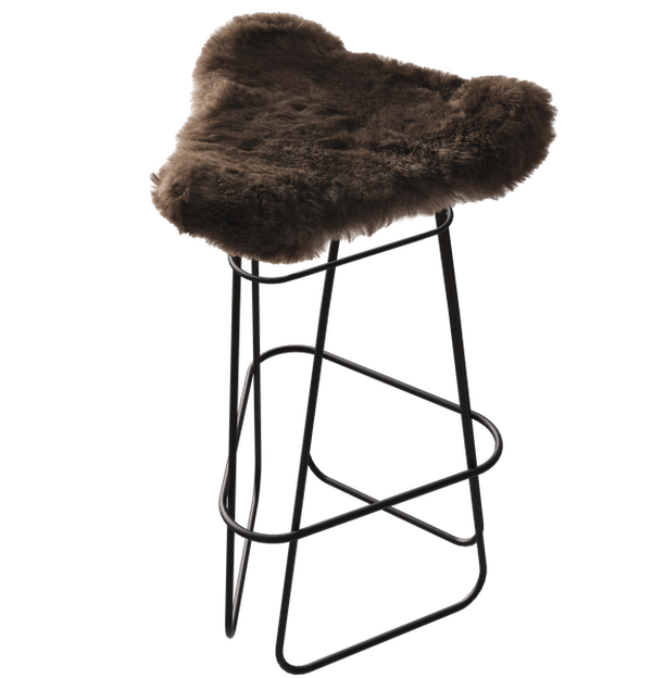 Iceland Barstol 82 cm Sort / Shorn Brown