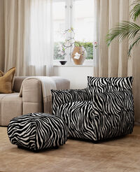 Le Petite Puff Zebra Sort / Hvit