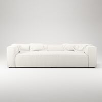 Grand 3-Sitssoffa Bouclétyg Steam White