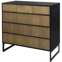 Line Burned Walnut Kommode 3+3 Skuffer Sort / Sort