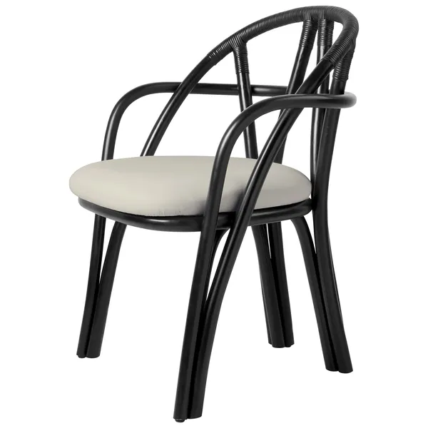 Bistra Spisestol Med Armlener Ebony / Fustagno 001