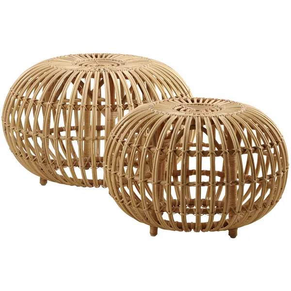 Ottoman Fotpall Rotting Ø65 cm Natur