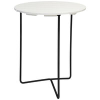 6B Bord Ø60 cm Vitlackerad Ek / Svart