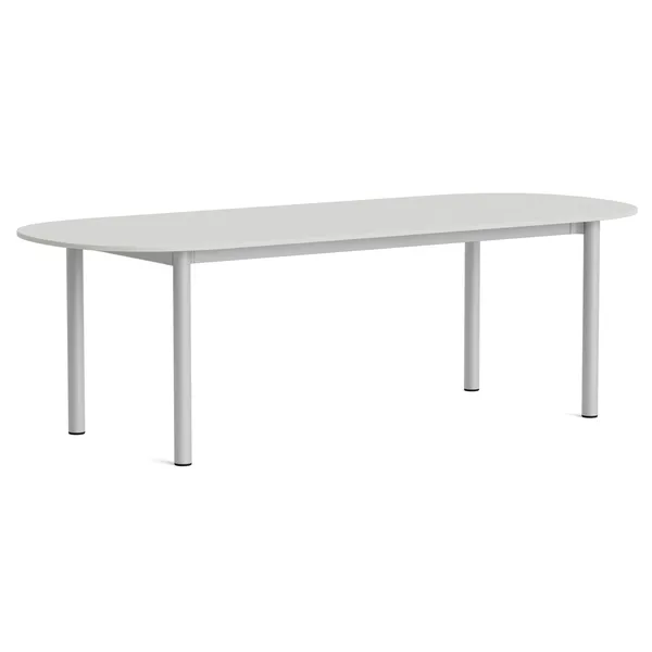 Annex Bord Oval 95x240 cm Aluminium / Linoleum Cloud Grey