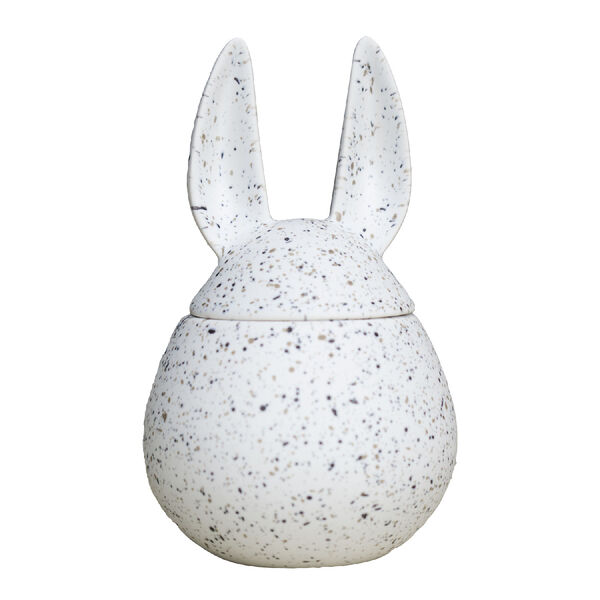 Eating Rabbit Krukke Med Låg 14 cm White Dot