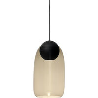 Liuku Ball Pendel Sortbejdset Lindetræ / Røget Glas