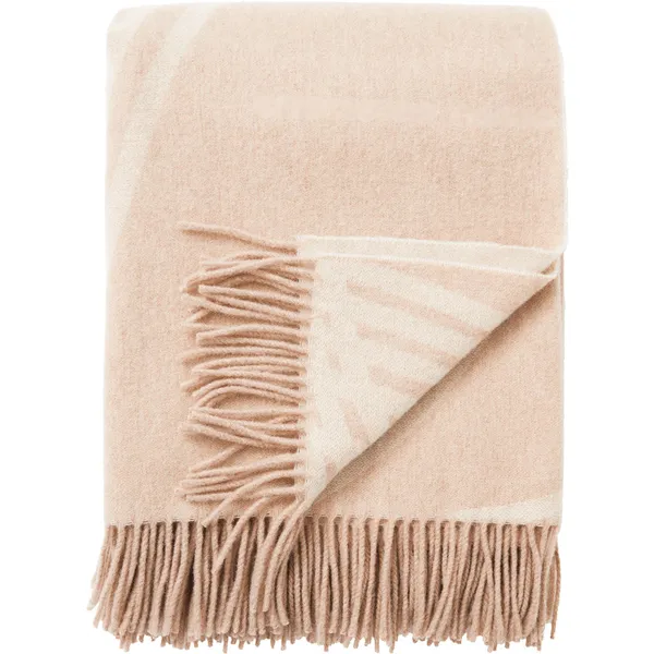 Waves Recycled Wool Jacquard Huopa 130x170 cm Beige/Luonnonvalkoinen