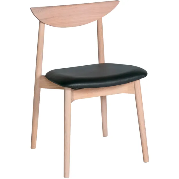Symphony Spisestol Black Leather Sete Mørkoljet Eik