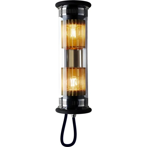 In The Tube 100-350 Vegglampe Svart / Gullreflektor / Gullmetallnett