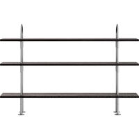 Keen Hyllesystem Med 3 Hyller 160 cm Satengpolert Rustfritt stål / Svartbrun beiset Ask