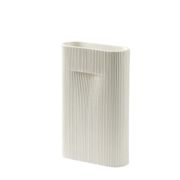 Ridge Vase 35 cm Off-white