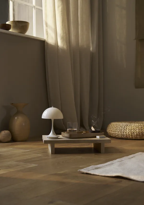 Panthella 160 Bordlampe Bærbar V3 Opal Beige