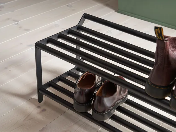 Tamburin Shoe Shelf 60cm Black/ Black Stained Oak