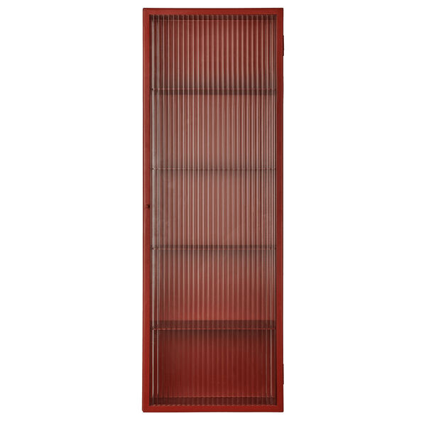 Haze Vægskab Ribbet Glas 35x100 cm Oxide Red