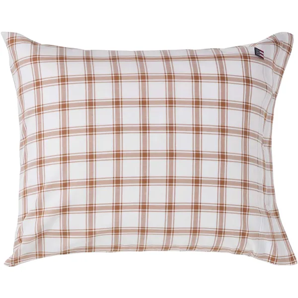Checked Pudebetræk 50x60 cm Hvidt / Fudge