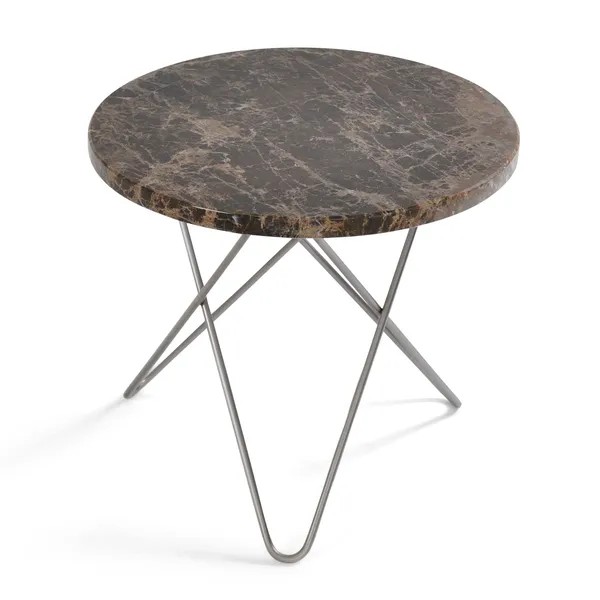 Mini O Sidebord Hvid Marmor/Stål
