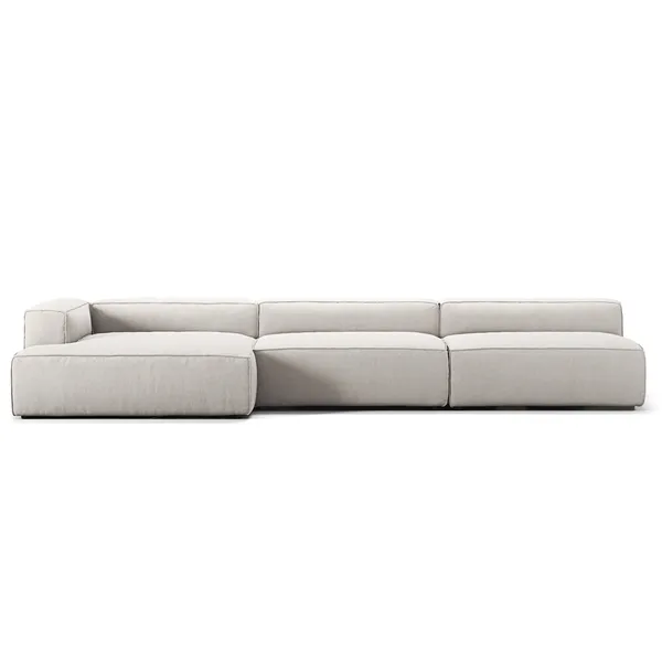 Grand 5-Personers Sofa chaiselong Venstre Moon White