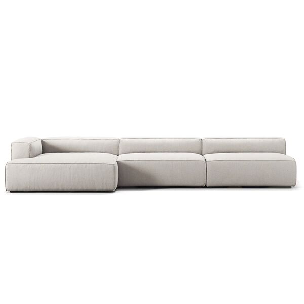 Grand 5-Sitssoffa schäslong Vänster Minetyg Moon White