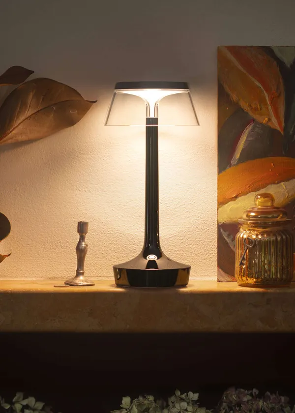 Bon Jour Unplugged Bordlampe Bærbar Sort Krom