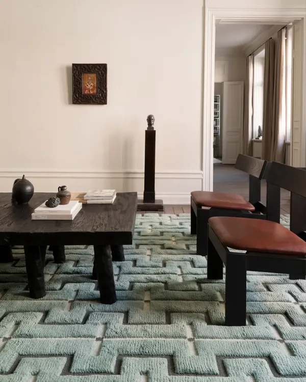 Johanna Uldgulvtæppe 300x400 cm Salviegrønt